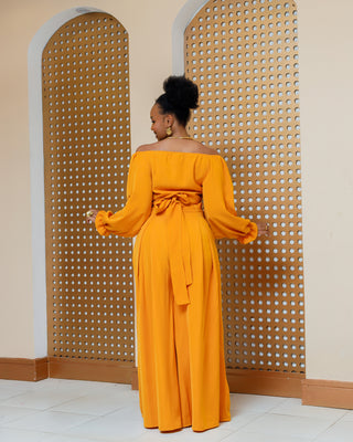 Asumbi FULL Set (Wrap Top+Palazzo) -Mustard Yellow