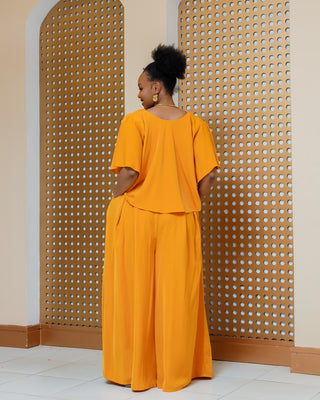 Asumbi FULL Set (Crop Top+Palazzo) -Mustard Yellow