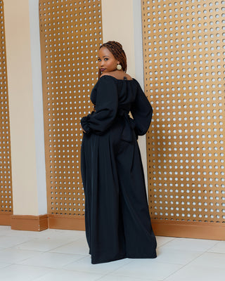 Asumbi FULL Set (Wrap Top+Palazzo) -Black