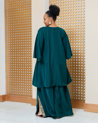 Enchoro Kimono ONLY WITHOUT Palazzo - Emerald Green