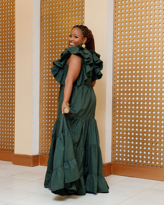 Bata Cotton Maxi Dress - Jungle Green