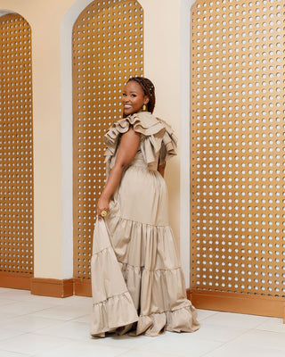 Bata Cotton Maxi Dress - Nude