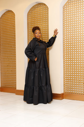 Buyende Cotton Maxi Dress - Black