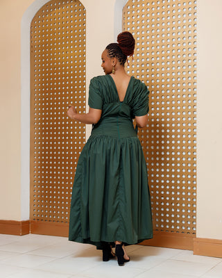 Barwesa Cotton Maxi Dress - Jungle Green