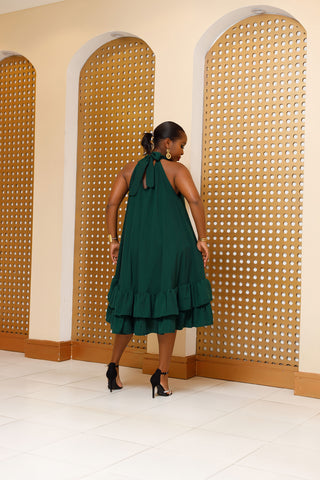 Baragoi Knee Dress - Emerald Green