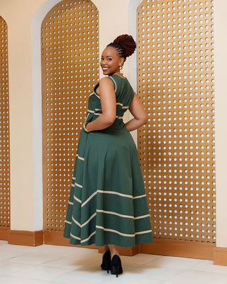 Banya Cotton Maxi Dress - Jungle Green