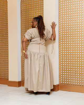 Barwesa Cotton Maxi Dress - Nude