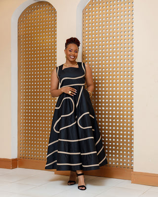 Banya Cotton Maxi Dress - Black