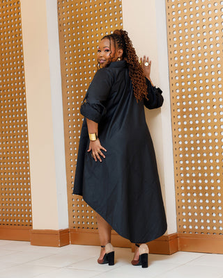 Balguda Cotton Dress - Black