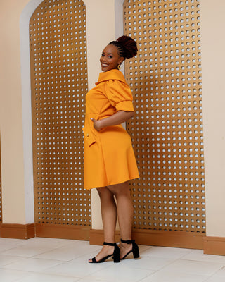 Kamae Dress -Mustard Yellow