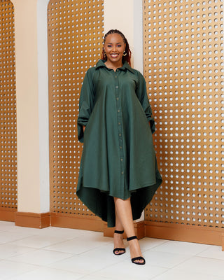 Balguda Cotton Dress - Jungle Green