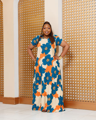 Emunali Maxi Dress - Blue