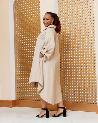 Balguda Cotton Dress - Beige