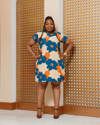 Emunali Knee Dress - Blue