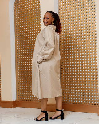 Balguda Cotton Dress - Beige