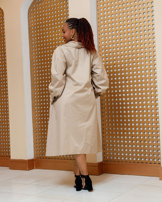 Balguda Cotton Dress - Beige