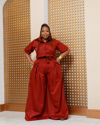 Kimana Cotton Palazzo Only WITHOUT Top - Burgundy