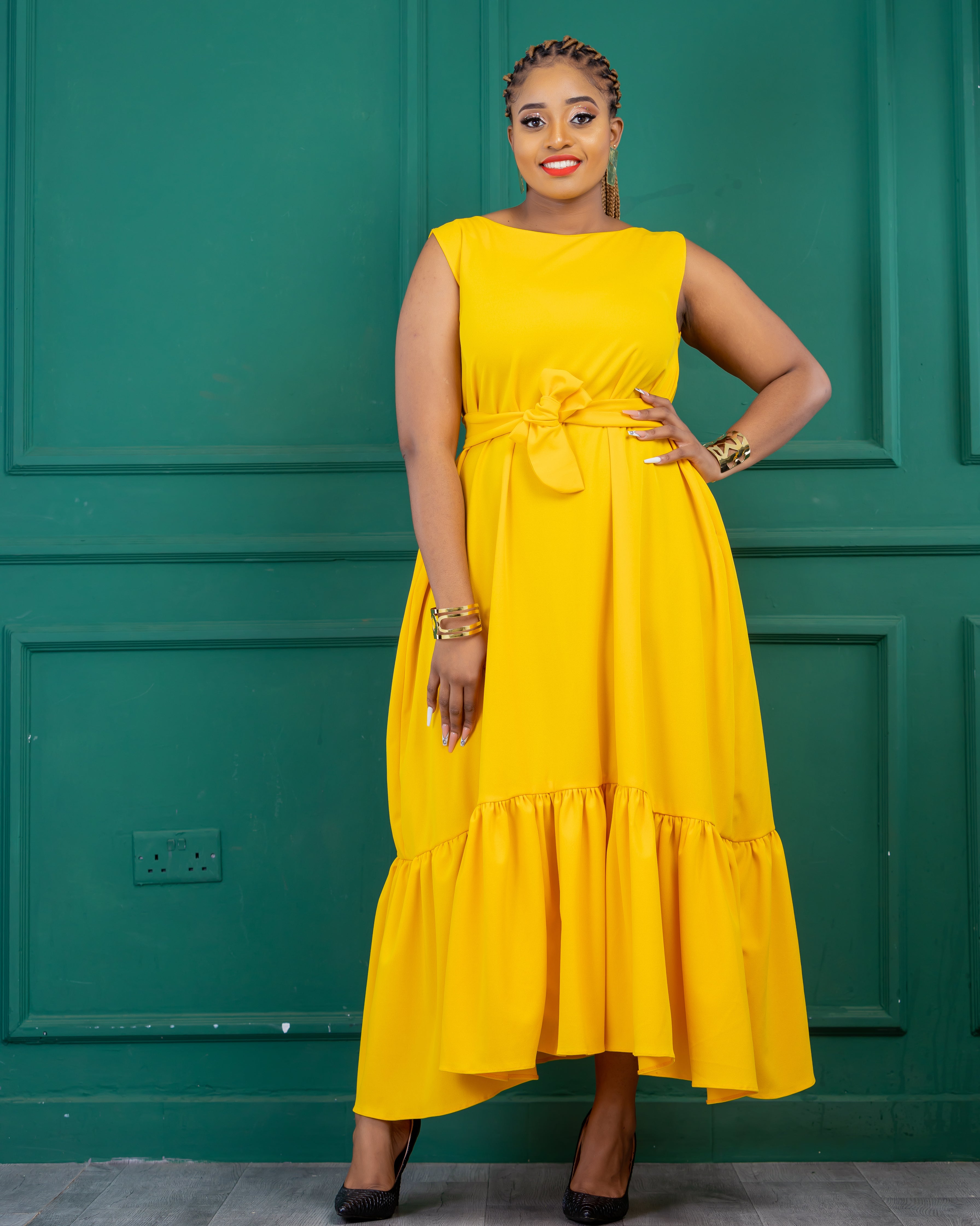Lugala Maxi Dress Mustard Yellow Olakira Craft