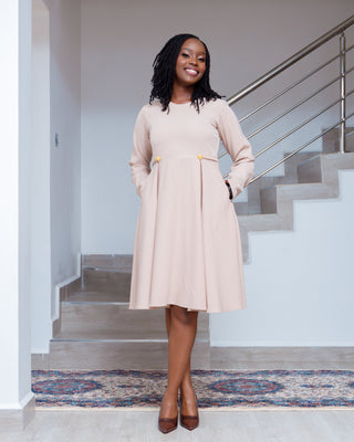 Achivwa Dress - Beige