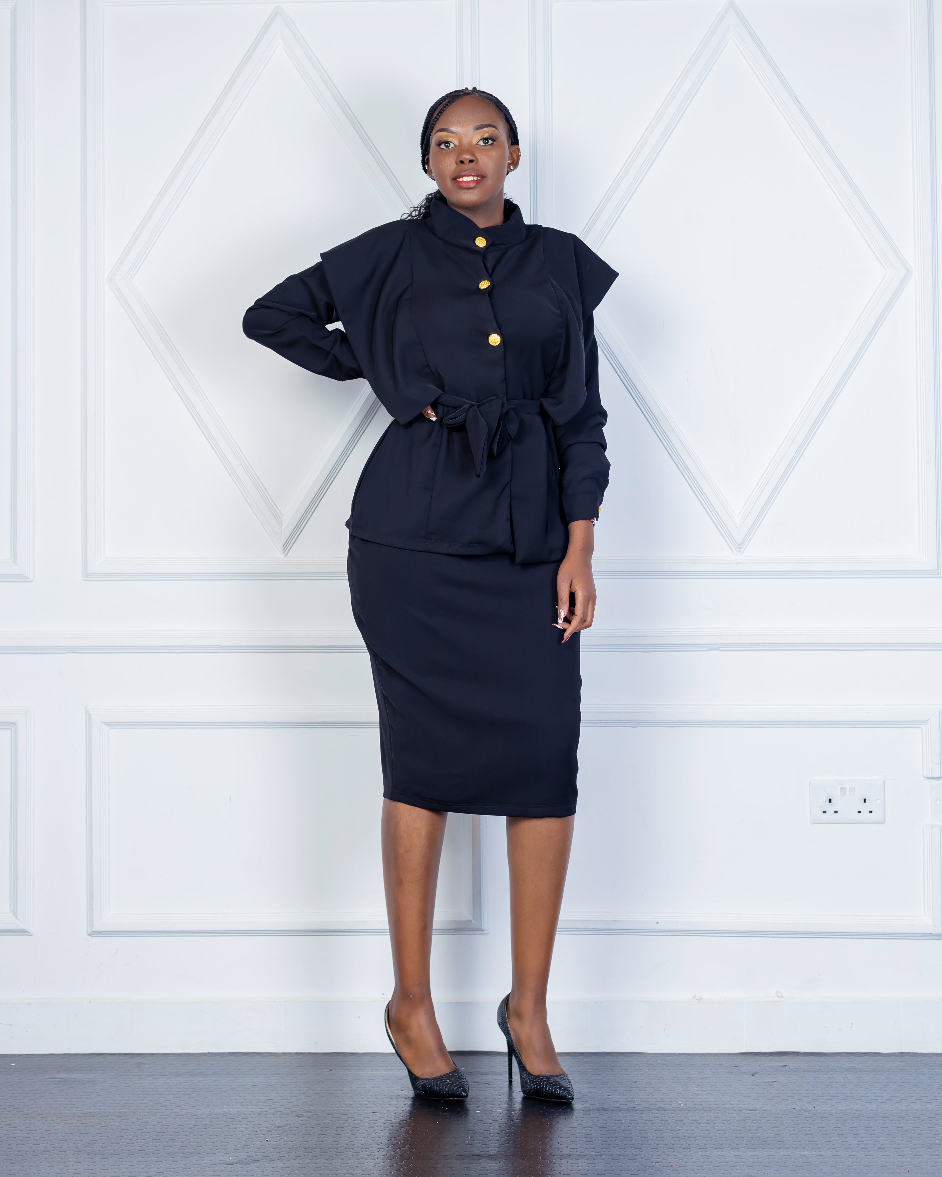 Navy blue pencil skirt suit new arrivals