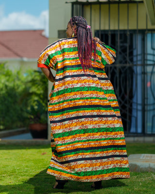 Olepolos Ankara Maxi Dress - Orange