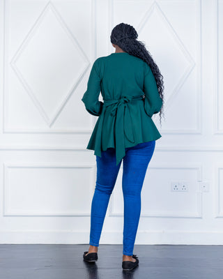 Turi Wrap Top - Emereld Green
