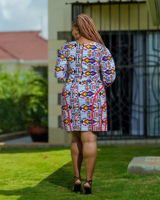 Kaumoni Ankara Dress - Red