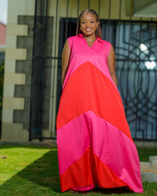 Kiatine Cotton Maxi Dress - Red