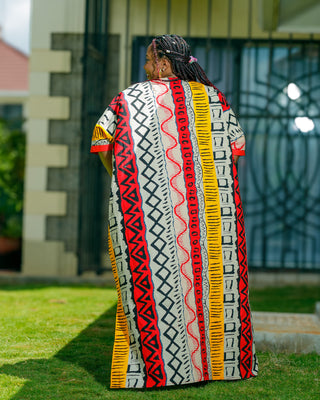 Olepolos Ankara Maxi Dress - Red