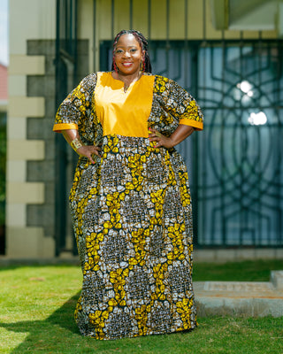 Olepolos Ankara Maxi Dress - Yellow