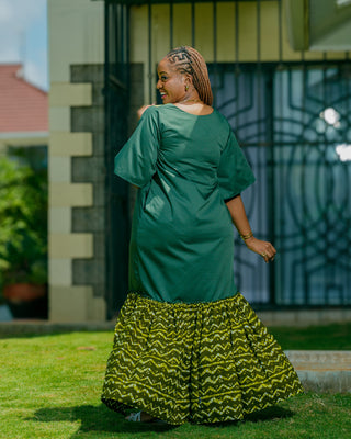 Kinyua Ankara Maxi Dress - Green