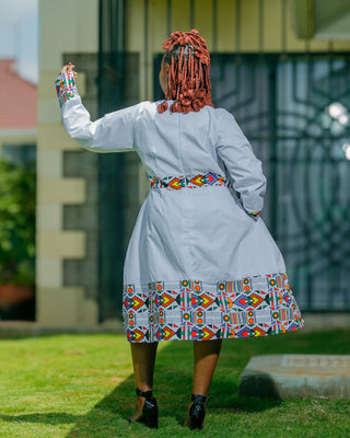 Kilele Knee Dress - White