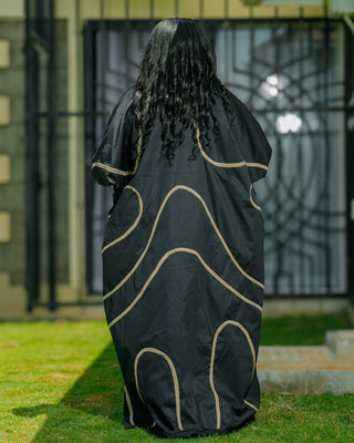 Banya Cotton Kaftan - Black Nude