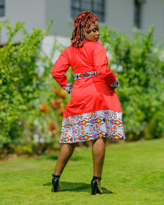 Kilele Knee Dress - Red