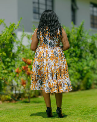 Kivani Knee Dress - Brown