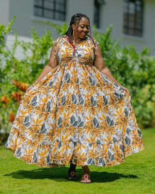 Kivani Maxi Dress - Brown