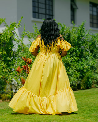Kivaku Cotton Maxi Dress - Yellow