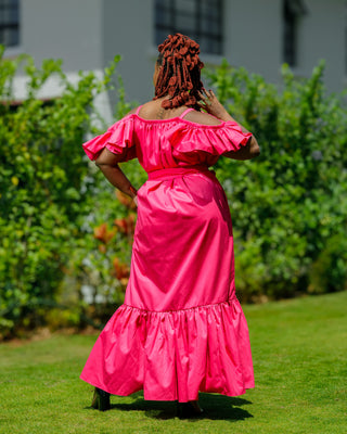 Kivaku Cotton Maxi Dress - Hot Pink