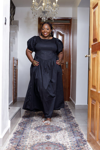 Kaluma Cotton Maxi Dress - Black