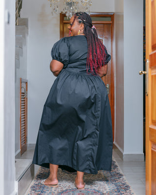 Kaluma Cotton Maxi Dress - Black