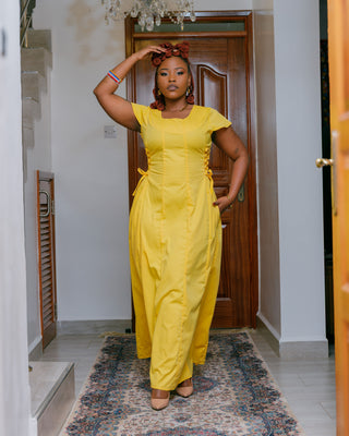 Katoloni Cotton Maxi Dress - Yellow