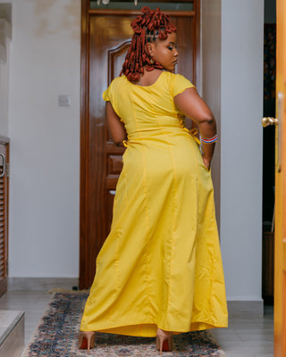 Katoloni Cotton Maxi Dress - Yellow