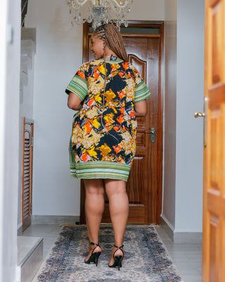 Kyambai Ankara Dress - Brown