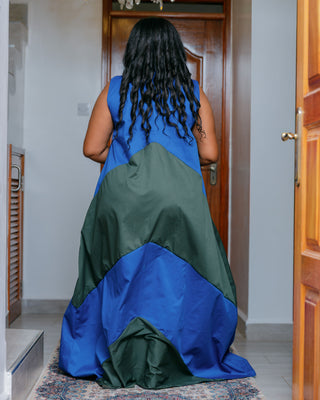 Kiatine Cotton Maxi Dress - Royal Blue