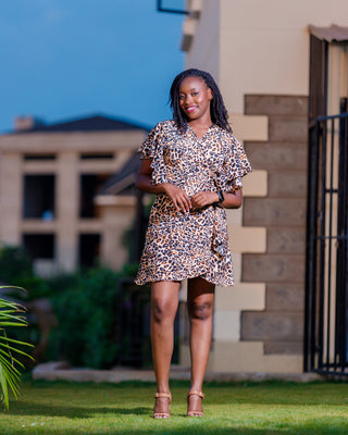 Mwala Wrap Sundress- Animal Brown
