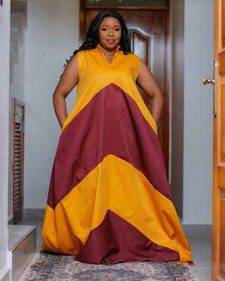 Kiatine Cotton Maxi Dress - Mustard