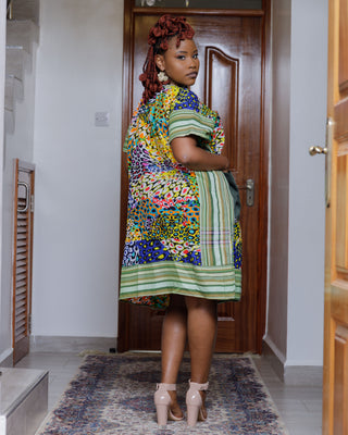 Kyambai Ankara Dress - Green