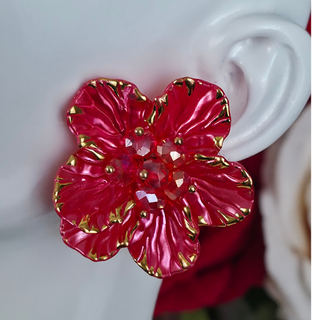 Earrings Floral Design 2 - Red
