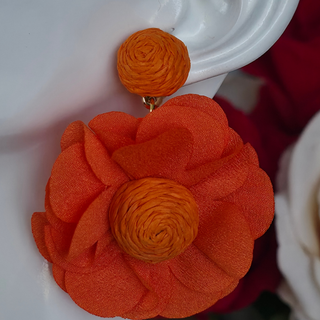 Earrings Floral Design 4 - Orange
