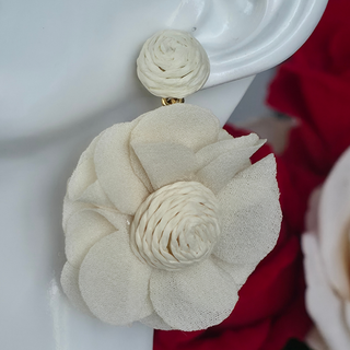 Earrings Floral Design 4 - Cream